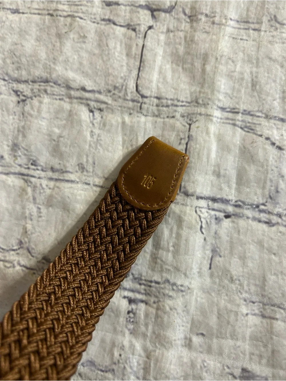 PEBBLE BEACH GENUINE LEATHER CANVAS SIZE 38 CARMEL BROWN STRETCH BELTS